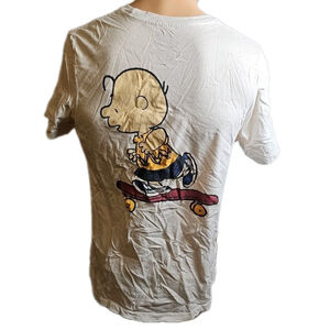 Vans x Peanuts Charlie Brown Skateboarding Double Sided Pocket Shirt Size Medium
